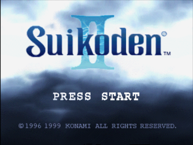 Suikoden II title screen for Playstation